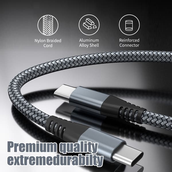 USB-C ladekabel 60 W hurtiglading Grey 2 m