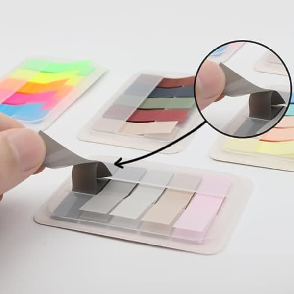 Fluorescerende Sticky Notes, klassificerede indeksnoter med etui