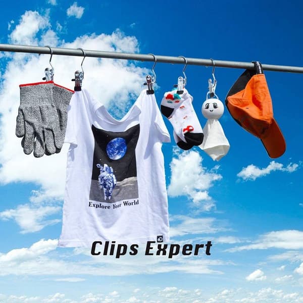 Kleshenger med klips i rustfritt stål 30-pack