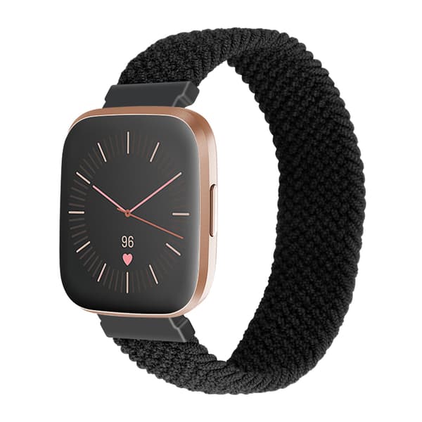 Klockarmband Nylon Black Fitbit Versa/Versa 2 S