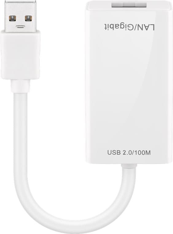 USB 2.0 Fast Ethernet-nätverksadapter, vit