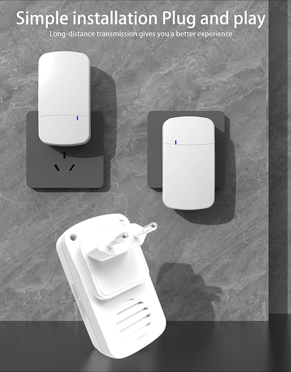 Trådløs dørklokke med lang transmissionsafstand White