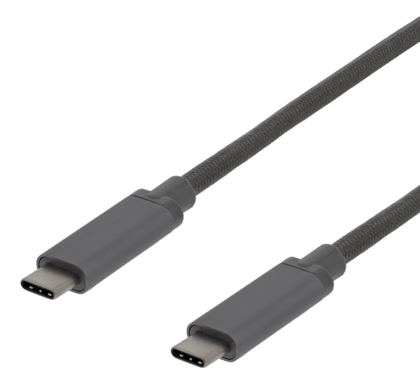 USB-C to USB-C cable, 1m, 60W USB PD, 10 Gbps, grey