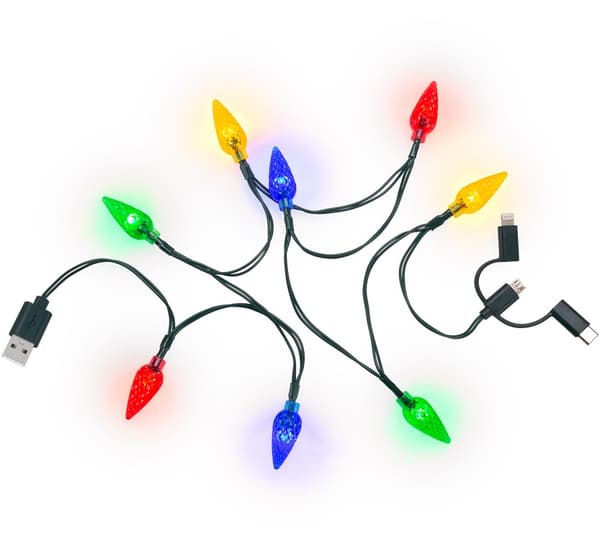 USB-ladekabel for smarttelefon med LED-lys