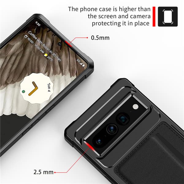 Elegant Svart Plånboksfodral för Google Pixel 7 Pro