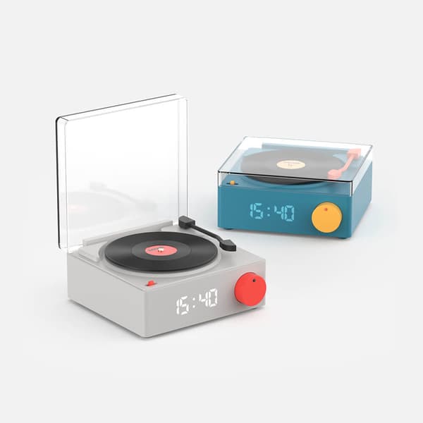 Clock Vinyl Retro Grey