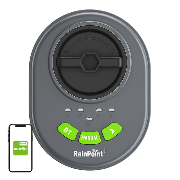 RainPoint 4-zons sprinklerstyrenhet med app, Bluetooth