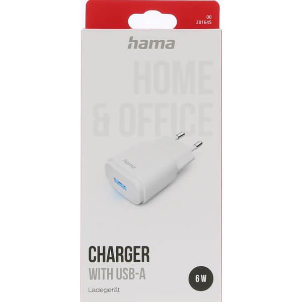 Oplader 1xUSB-A 6W Hvid