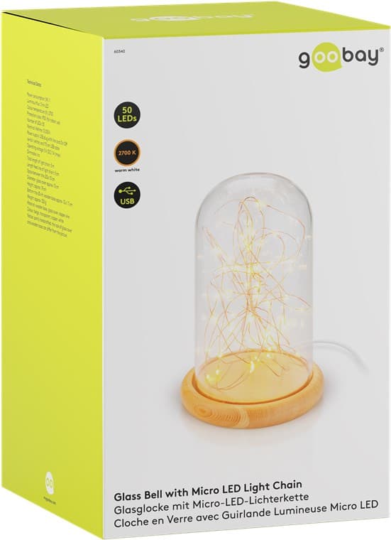 Glaskupa med mikro LED mikro-ljusslinga
