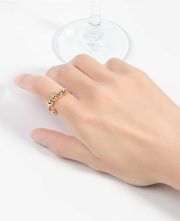 Anti-stressring justerbar koppar silver Gold