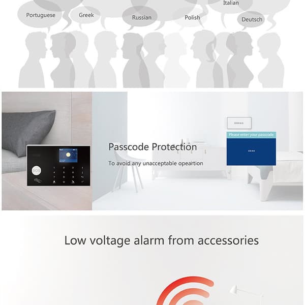 Tuya trådløst WiFi+GSM alarmsystem