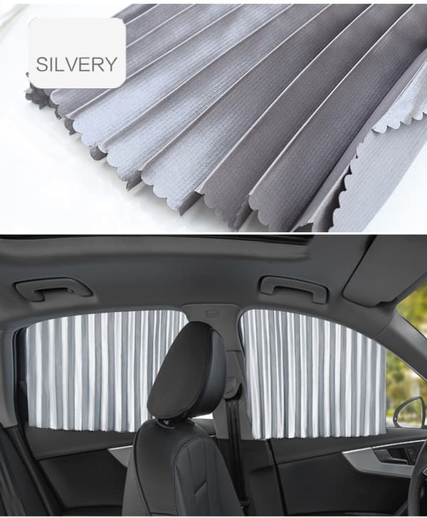 Solbeskyttelse magnetisk bilgardinsæt Silver