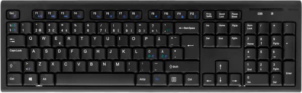 Wireless keyboard Nordic USB nanoreceiver 10m range black