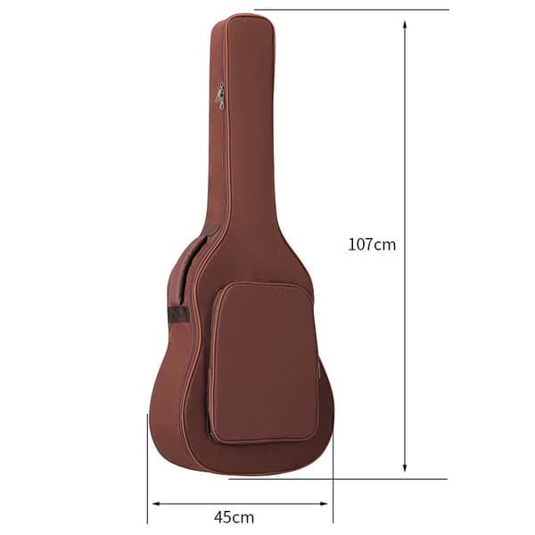 40-41 tums akustisk gitarrväska med 10T-vaddering Brown
