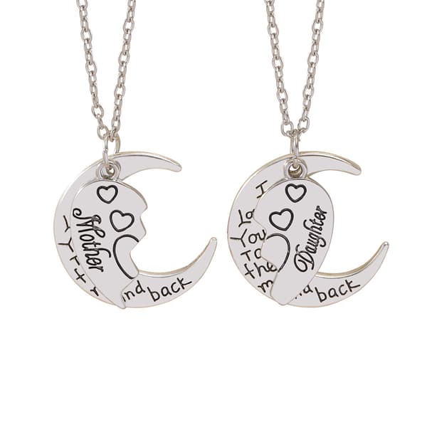 Matchande halsband för mor och dotter 2-pack Silver