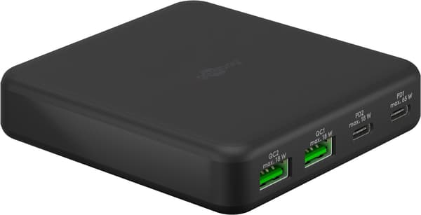 USB-C™ PD GaN multiportlader (65 W) svart