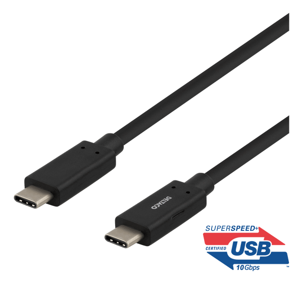 USB-C cable, 1m, USB 3.2 Gen 2, 10 Gbps, 60W, black