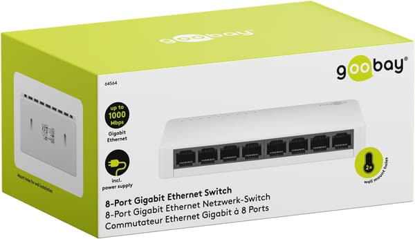8-port Gigabit Ethernet netværksswitch