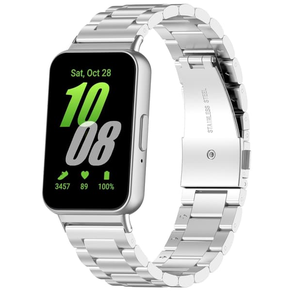 Urrem i rustfrit stål til Samsung Galaxy Fit 3 Silver