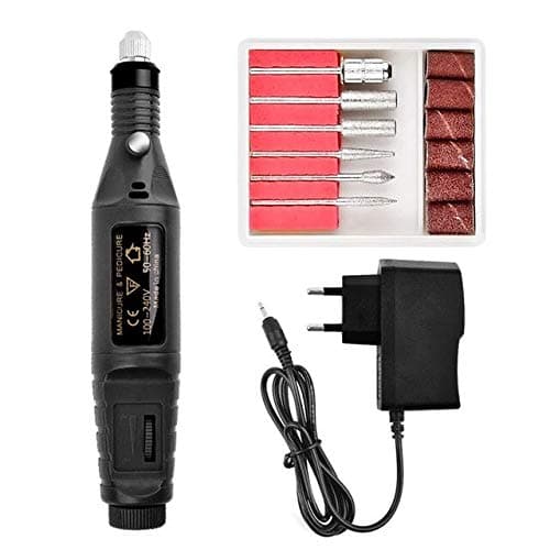 Elektrisk nagelfil med 6 bitsar Black