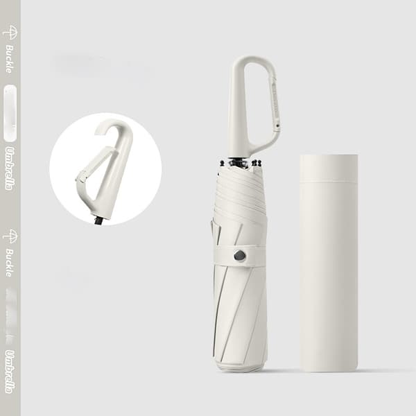 Automatisk Paraply med Ringklämma - Hopfällbart Reseparaply White