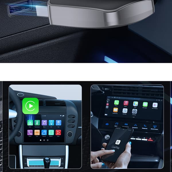 BY967B 2-i-1 Trådløs CarPlay & Android Auto Adapter