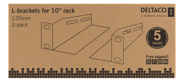 Lsupport rails  10" cabinet 1U 136mm deep 2pack black