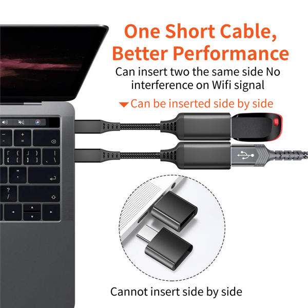 USB-C til USB 3.0 adapterkabel 5 Gbps Black