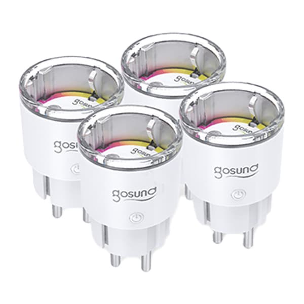 Gosund EP2-Z ZigBee smartplugg (firepakning) 10A, kompatibel med Amazon Alexa og Google Assistant