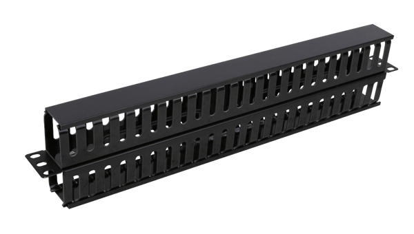 19" cable management, metal/plastic, double sided finger