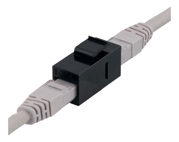 Cat6 Keystone coupler, unshielded, 2xRJ45, plastic, 180
