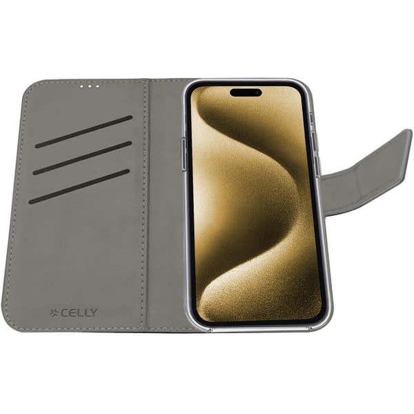 Wally Wallet Case iPhone 16 Plus Svart
