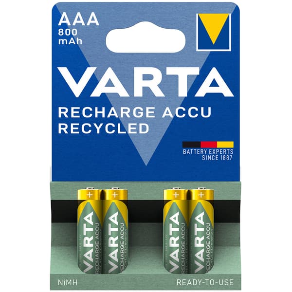 Recycle Laddningsbart batteri AAA 800 mAh 4-p