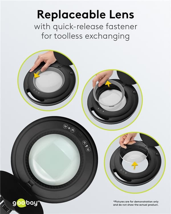LED-luplampe med klemme, 10 W, sort