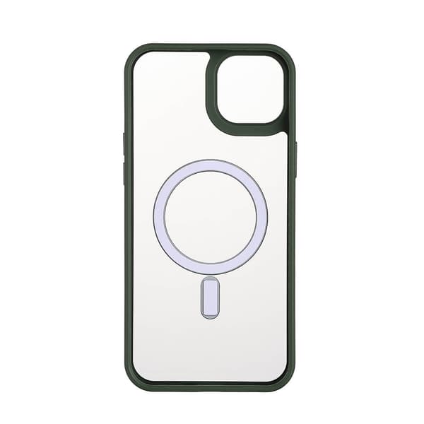 Back Bumper Clear Case MagSerie iPhone 15 Plus Clear Case Green Bumper