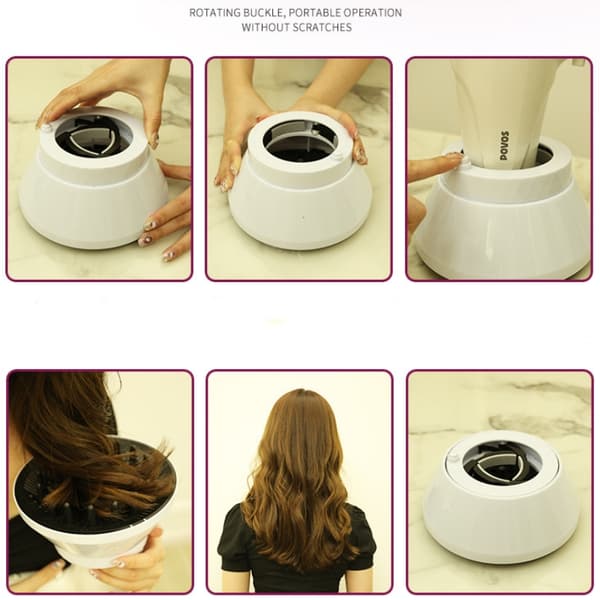 Foldbar curling diffuser til hårtørrer Black