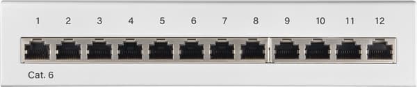 CAT 6 Mini/Desktop Patch Panel, 12 porttia
