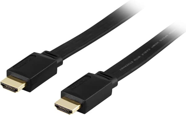 Flat HDMI cable, HDMI High Speed w/ Ethernet, 4K, 5m, black