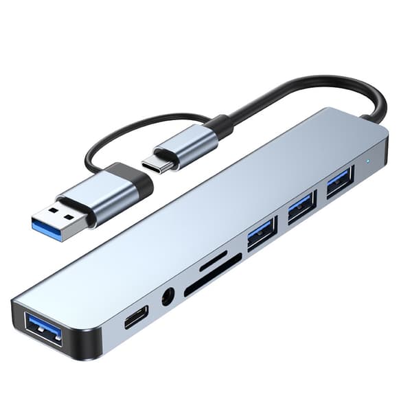 8-i-1 Typ-C-hubbadapter för bärbara datorer - Modell 2218TU