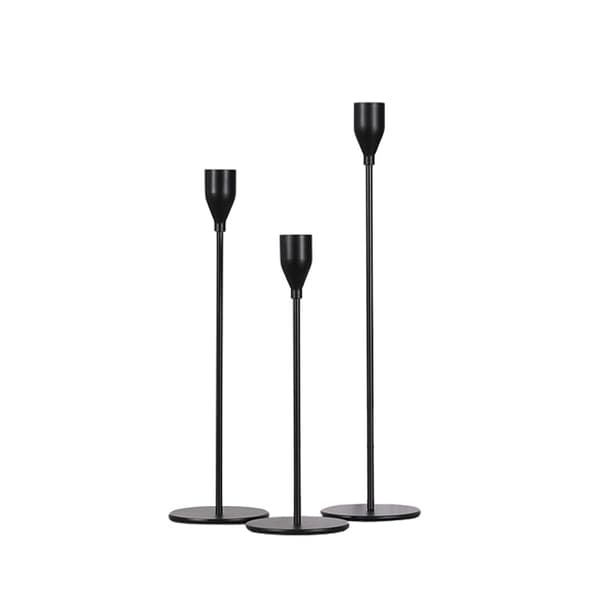 Mångsidiga Ljusstakar för Heminredning, 3-pack Black