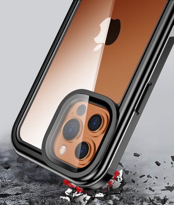 Vanntett deksel til iPhone 13/13 Pro, svart/grått/transparent