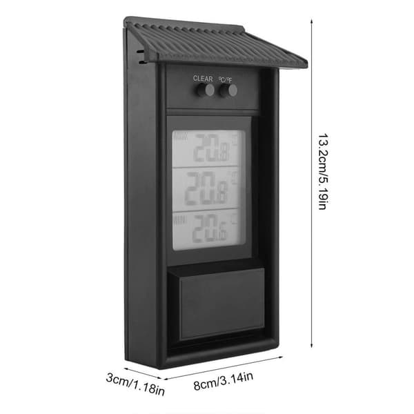 Elektronisk termometer til udendørs brug Black