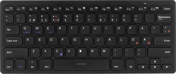 Wireless mini keyboard w/ muted keys, Bluetooth, 10m, black