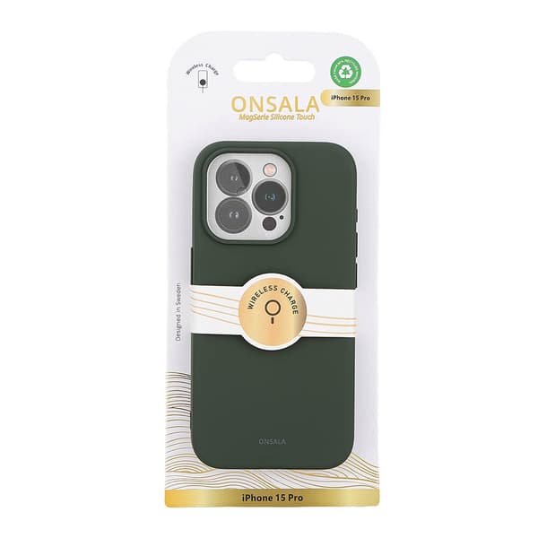 Mobilskal Silikon MagSeries Olive Green - iPhone 15 Pro