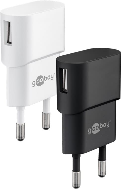 USB-laturi 1 A (5W) musta