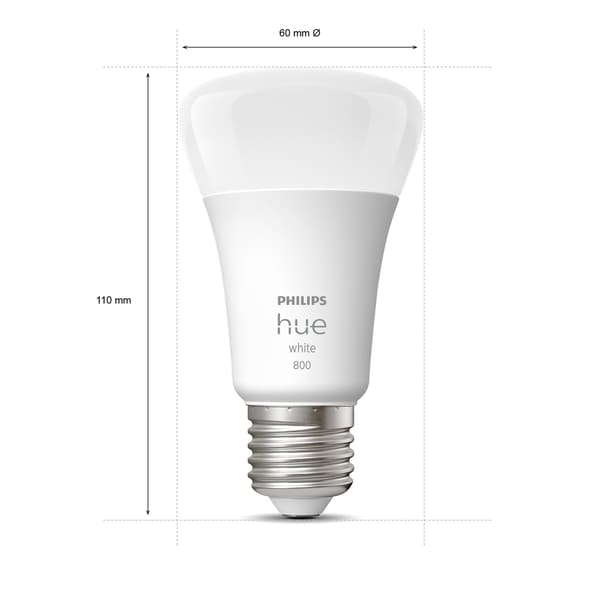 Hue White E27 A60 800lm 4-pak