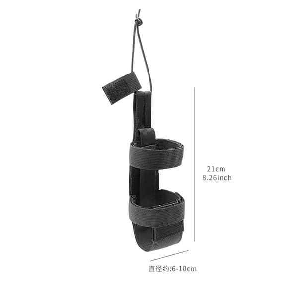 Tactical Adjustable Water Bottle Pouch - Black Nylon