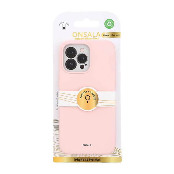 Mobildeksel Silikon MagSeries Rosa - iPhone 15 Pro Max