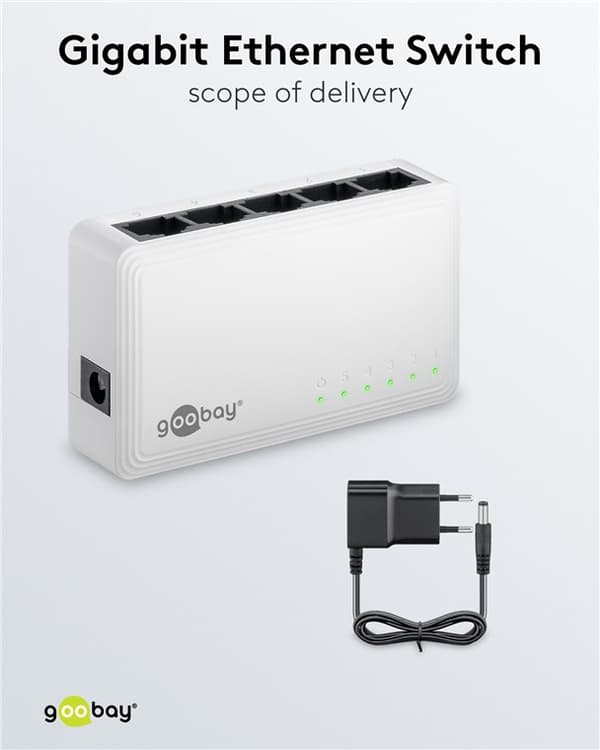 5-port Gigabit Ethernet netværksswitch
