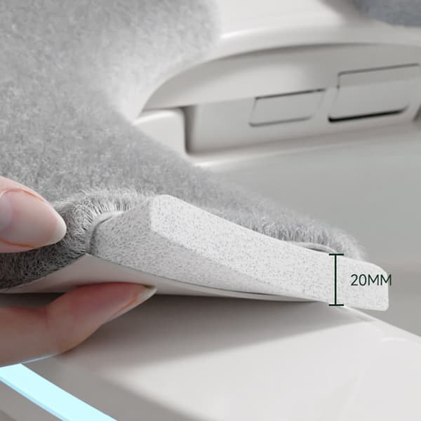 Plysch Toalettsitsöverdrag, 2-pack Grey